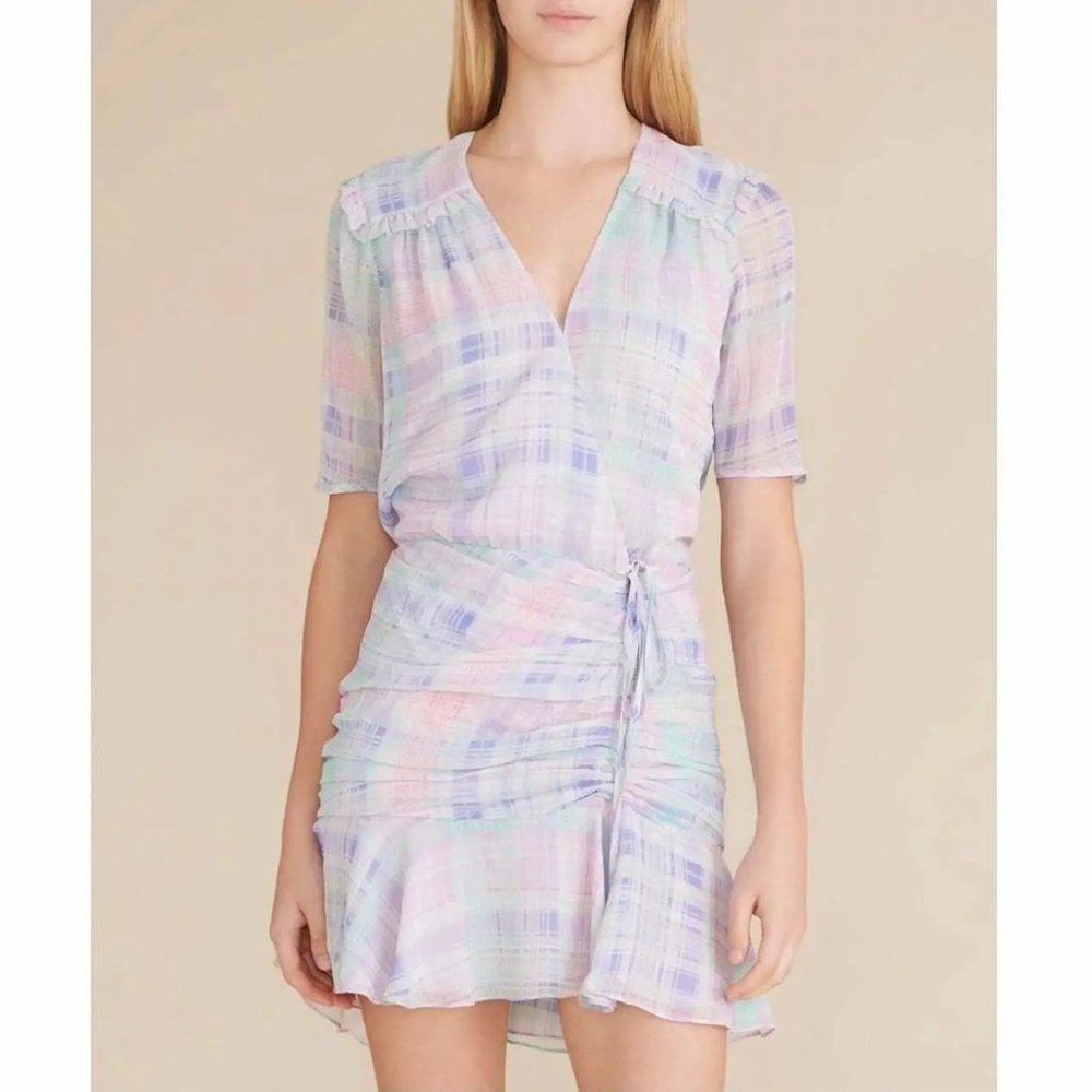Veronica Beard Womens Dakota Plaid Silk Mini Dress, size 6